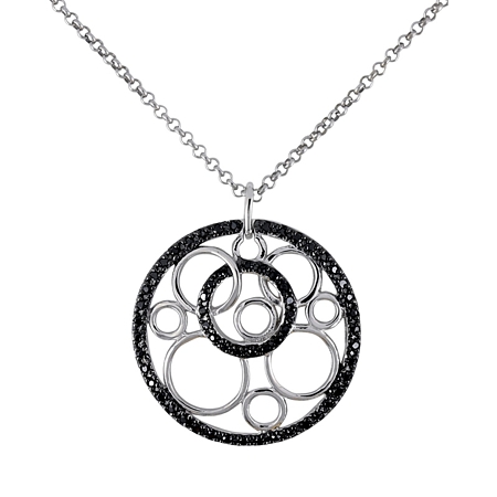 Black Cubic Zirconias with Circles within Circle - Click Image to Close